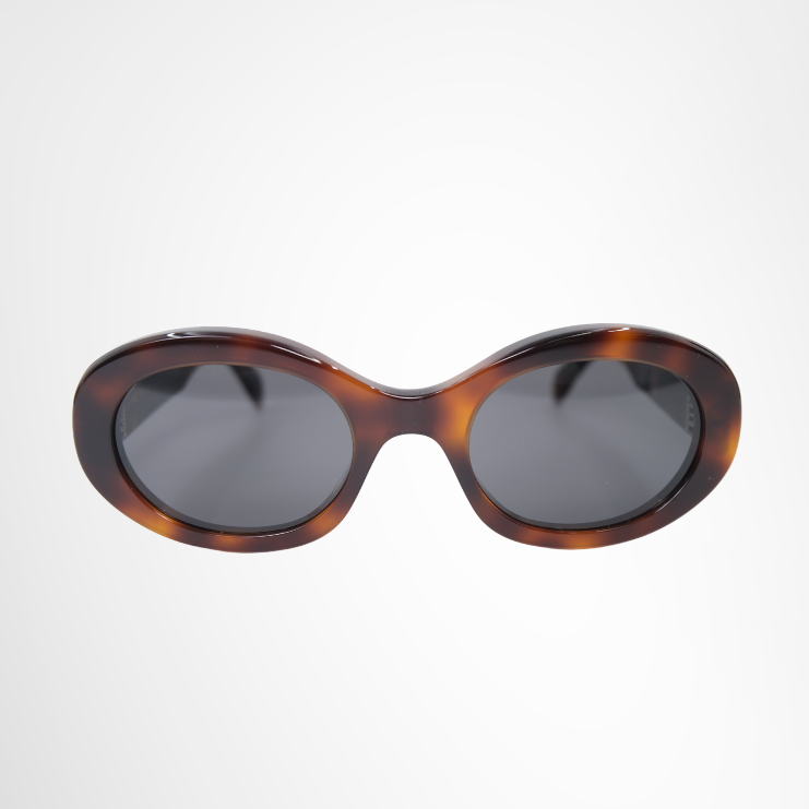 Celine Preowned Luxury Triomphe 01 Sunglasses in Tortoise Shell Acetate Front View - Antonio & Co.