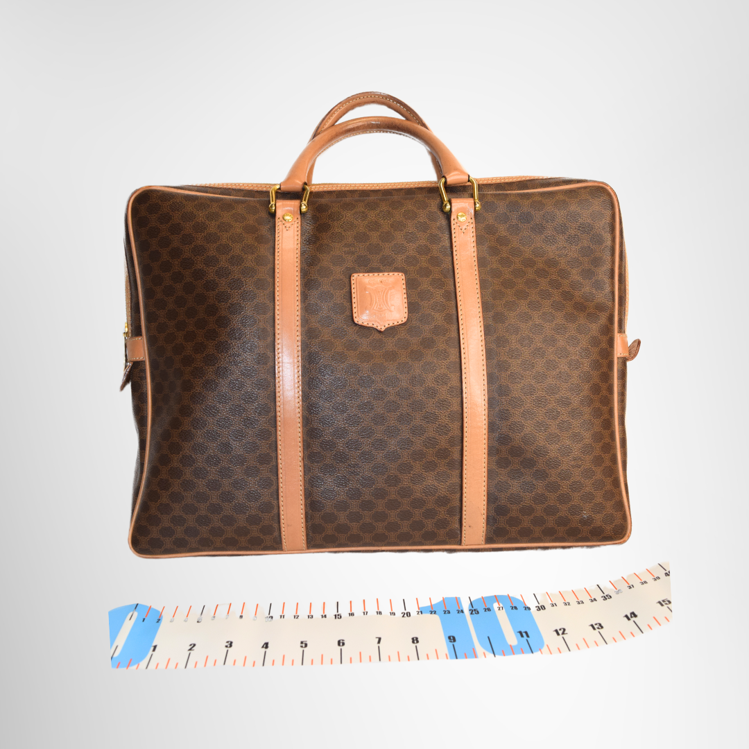 Celine Preowned Luxury Vintage Macadam Briefcase Back View