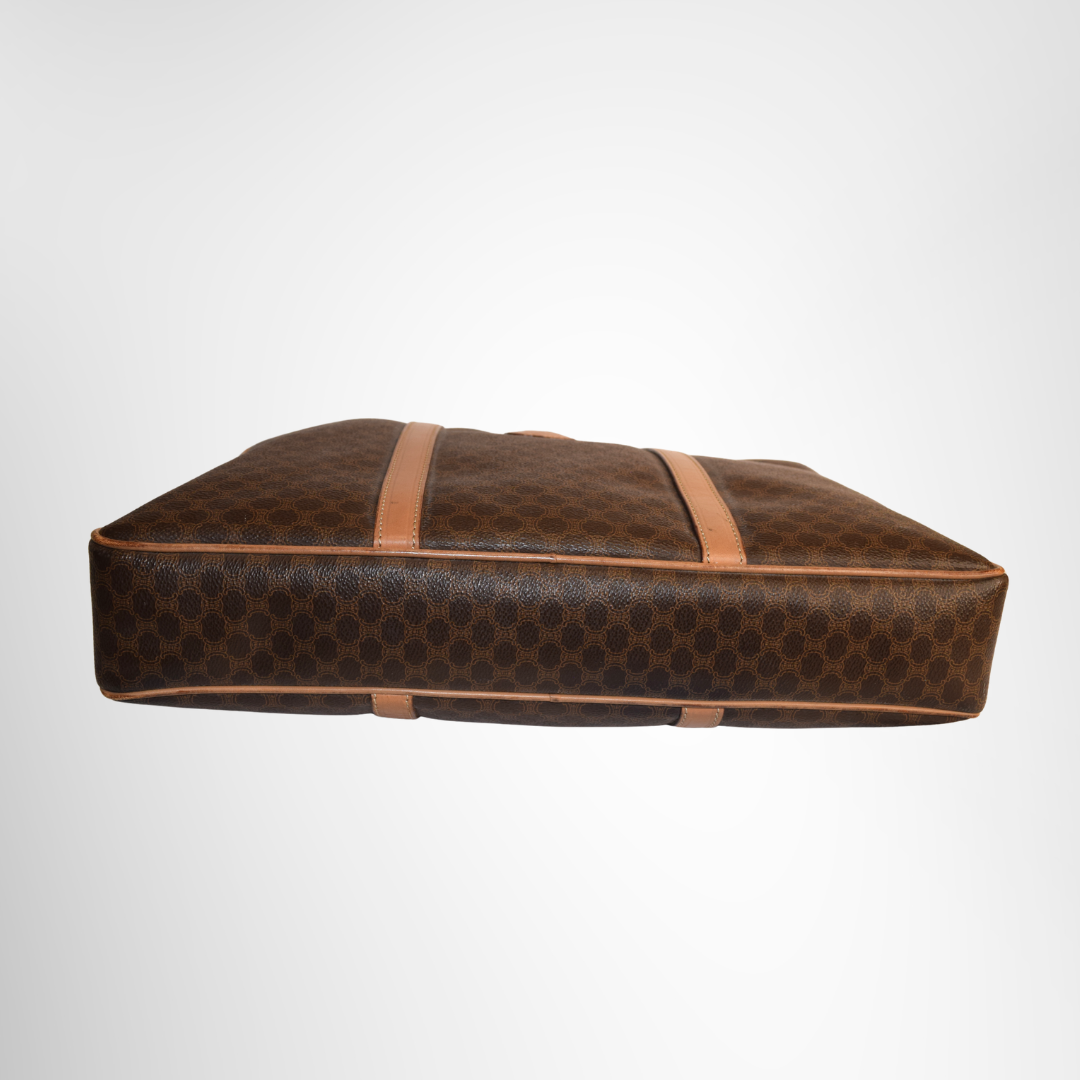 Celine Preowned Luxury Vintage Macadam Briefcase Bottom View
