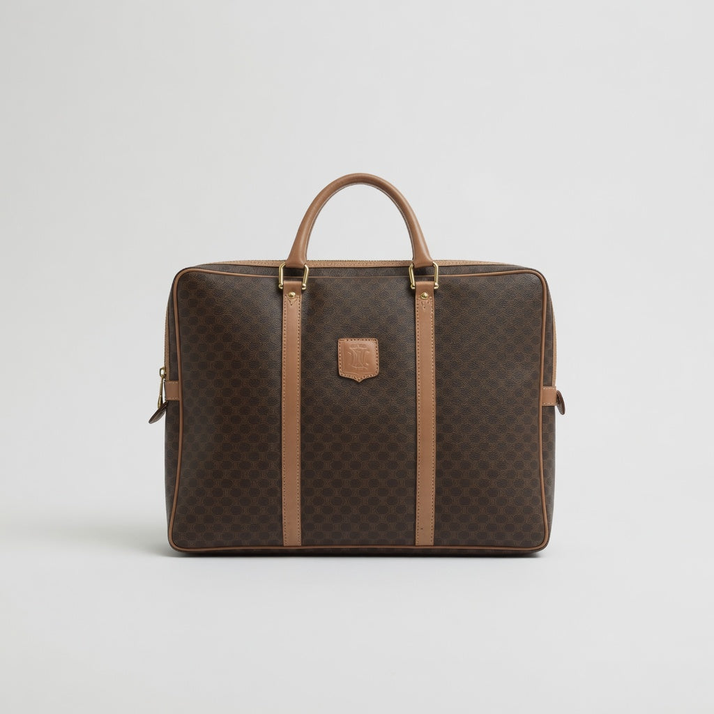 Celine Preowned Luxury Vintage Macadam Briefcase Front Page