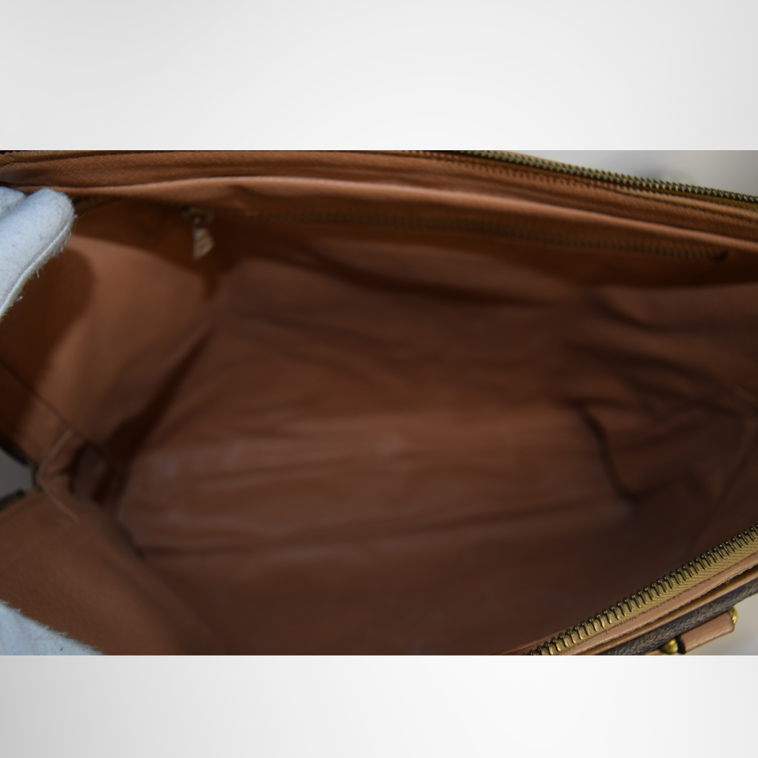 Celine Preowned Luxury Vintage Macadam Briefcase Interior View