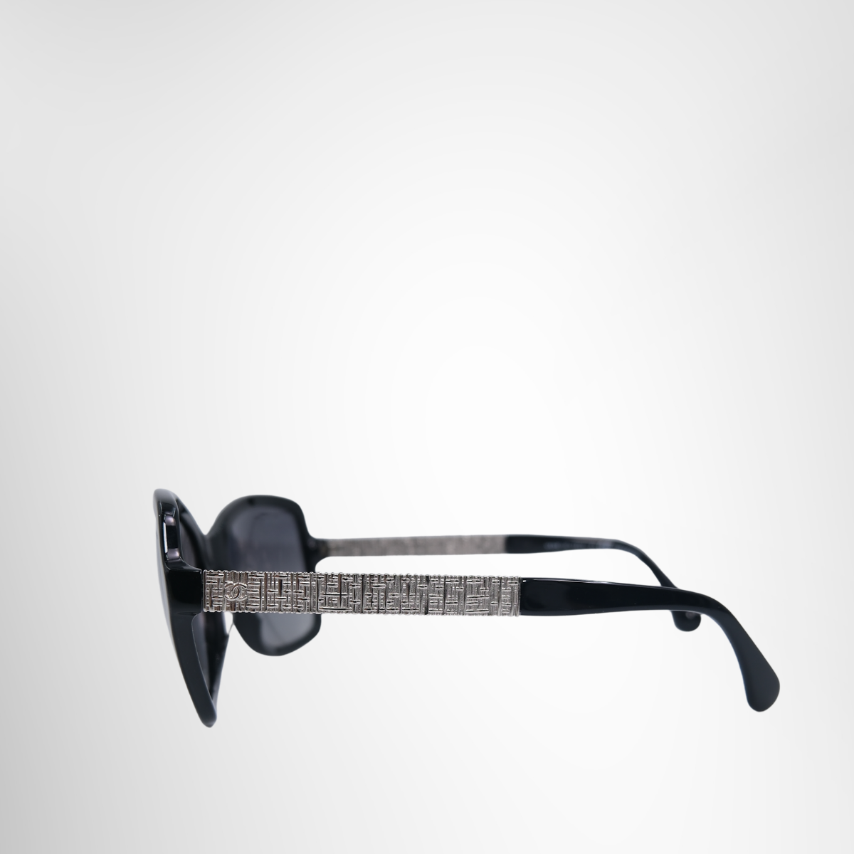 Chanel 5383 Polarized Square Black Sunglasses – Pre-Owned Luxury Eyewear – Antonio & Co –Exterior Side View