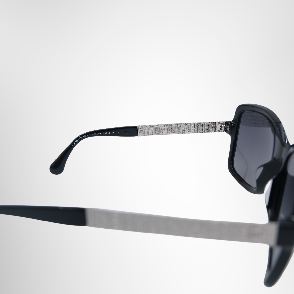 Chanel 5383 Polarized Square Black Sunglasses – Pre-Owned Luxury Eyewear – Antonio & Co – Interior View 2