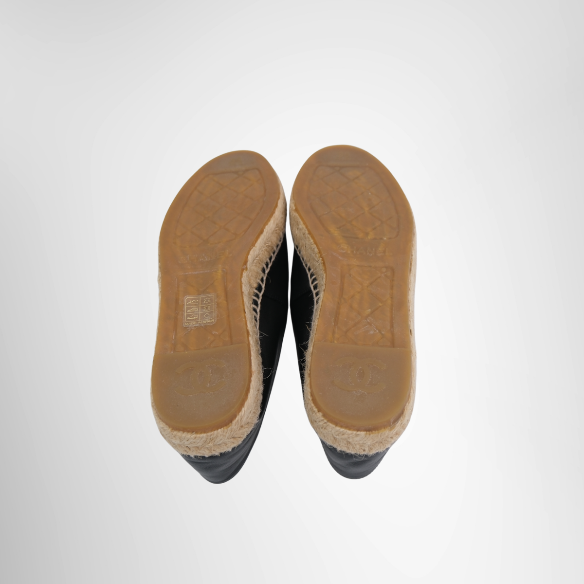 Chanel Black Espadrille – Pre-Owned Luxury Shoes – Antonio & Co – Bottom View