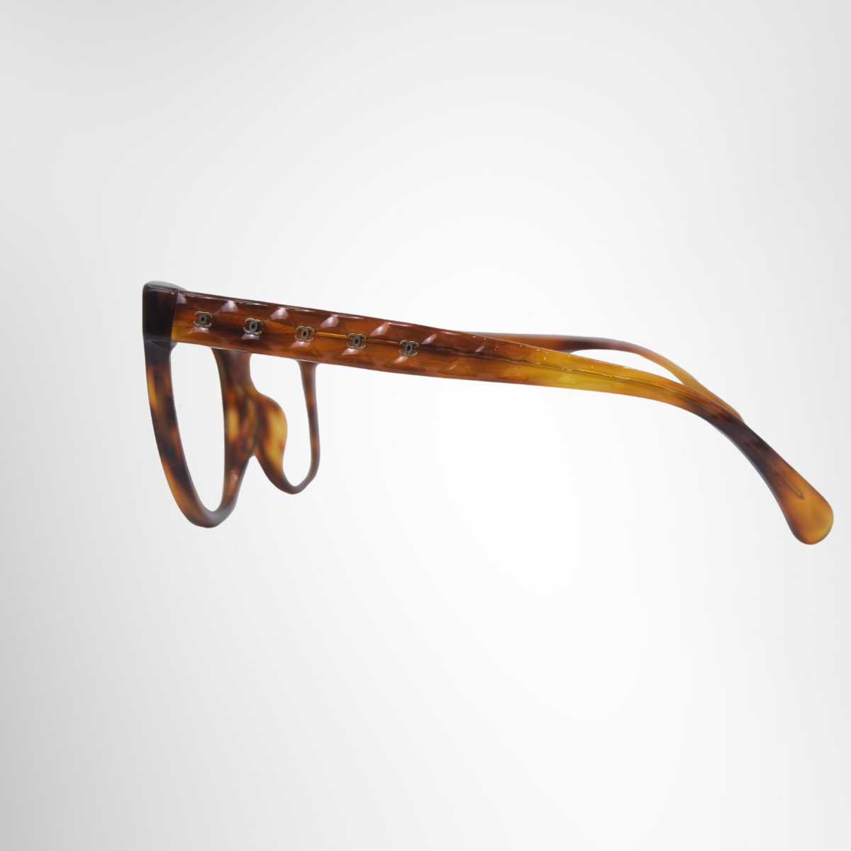 Chanel Dark Tortoise Butterfly Prescription Glasses – Pre-Owned Luxury Brand Eyewear – Antonio & Co Side Exterior View