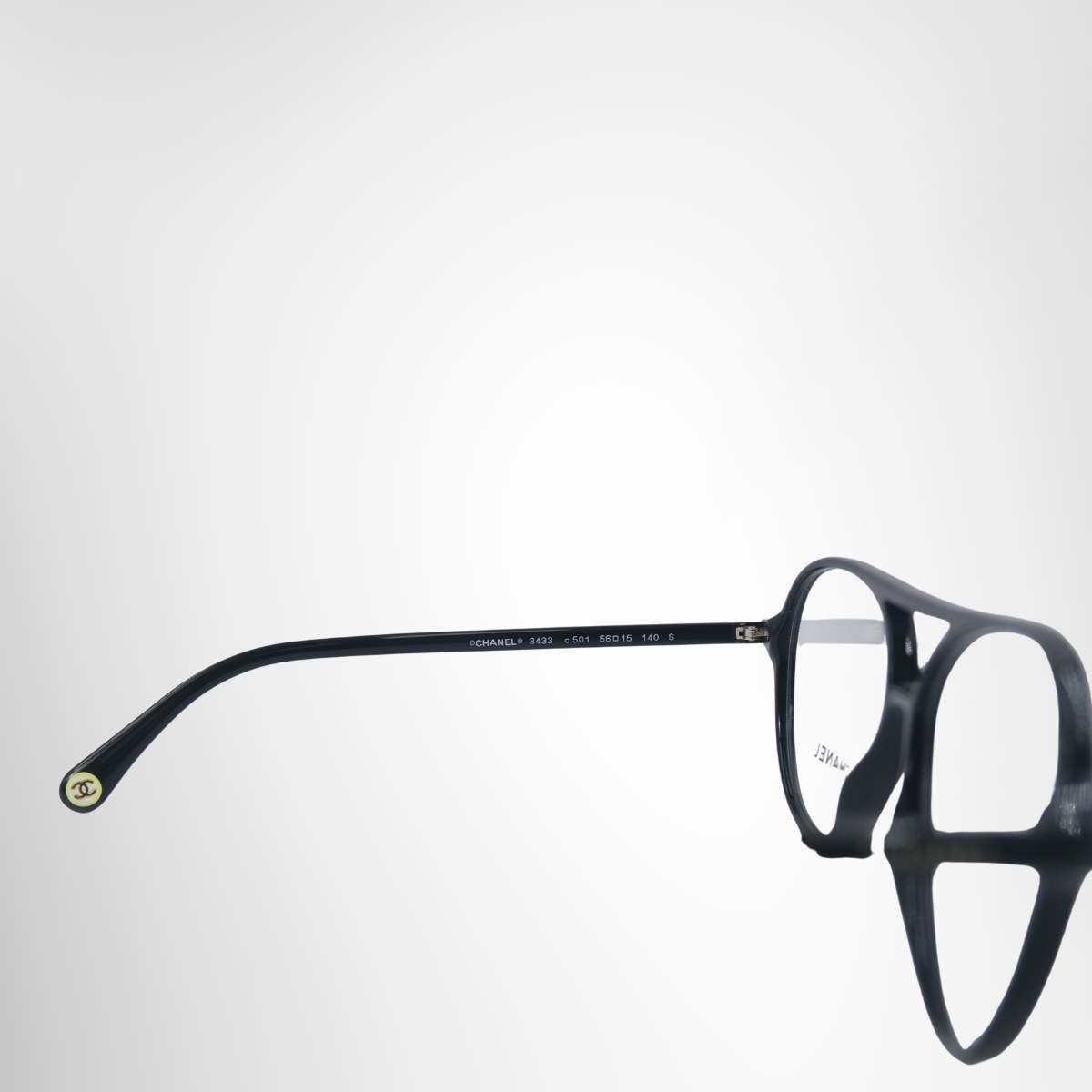 Chanel Pilot Prescription Glasses – Pre-Owned Luxury Brand Eyewear – Antonio & Co Left Interior View