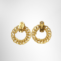 Chanel Vintage Gold-Plated CC Knocker Earrings – Pre-Owned Luxury Accessories – Antonio & Co Back View