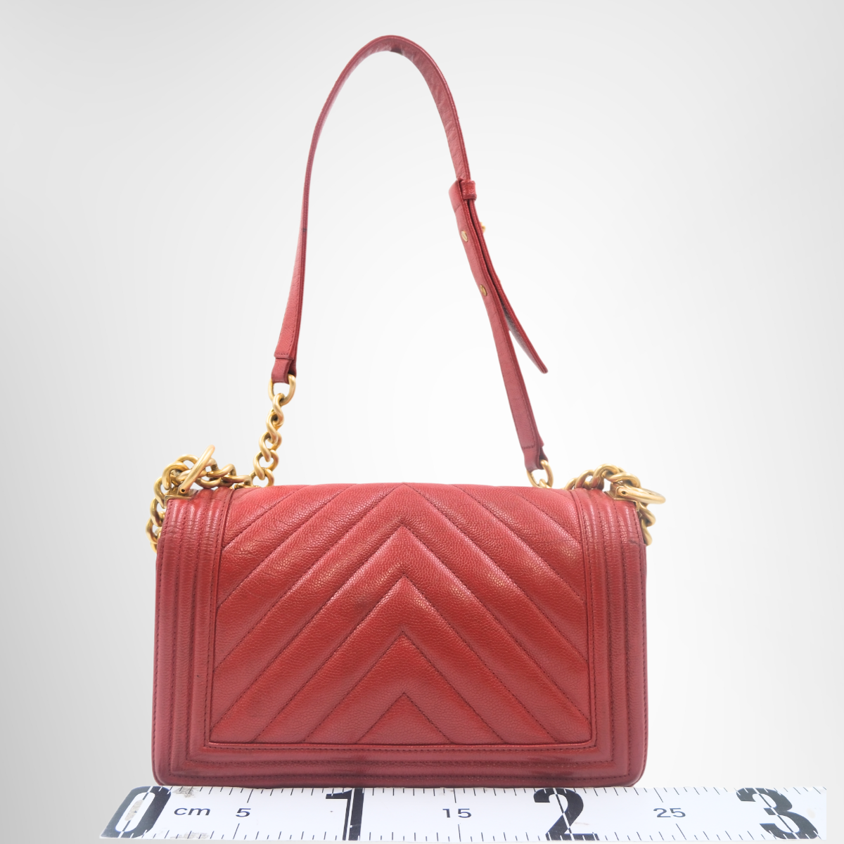 Chanel Chevron Boy Flap Bag – Pre-Owned Luxury Brand Bags – Antonio & Co Back View