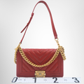 Chanel Chevron Boy Flap Bag – Pre-Owned Luxury Brand Bags – Antonio & Co Front View