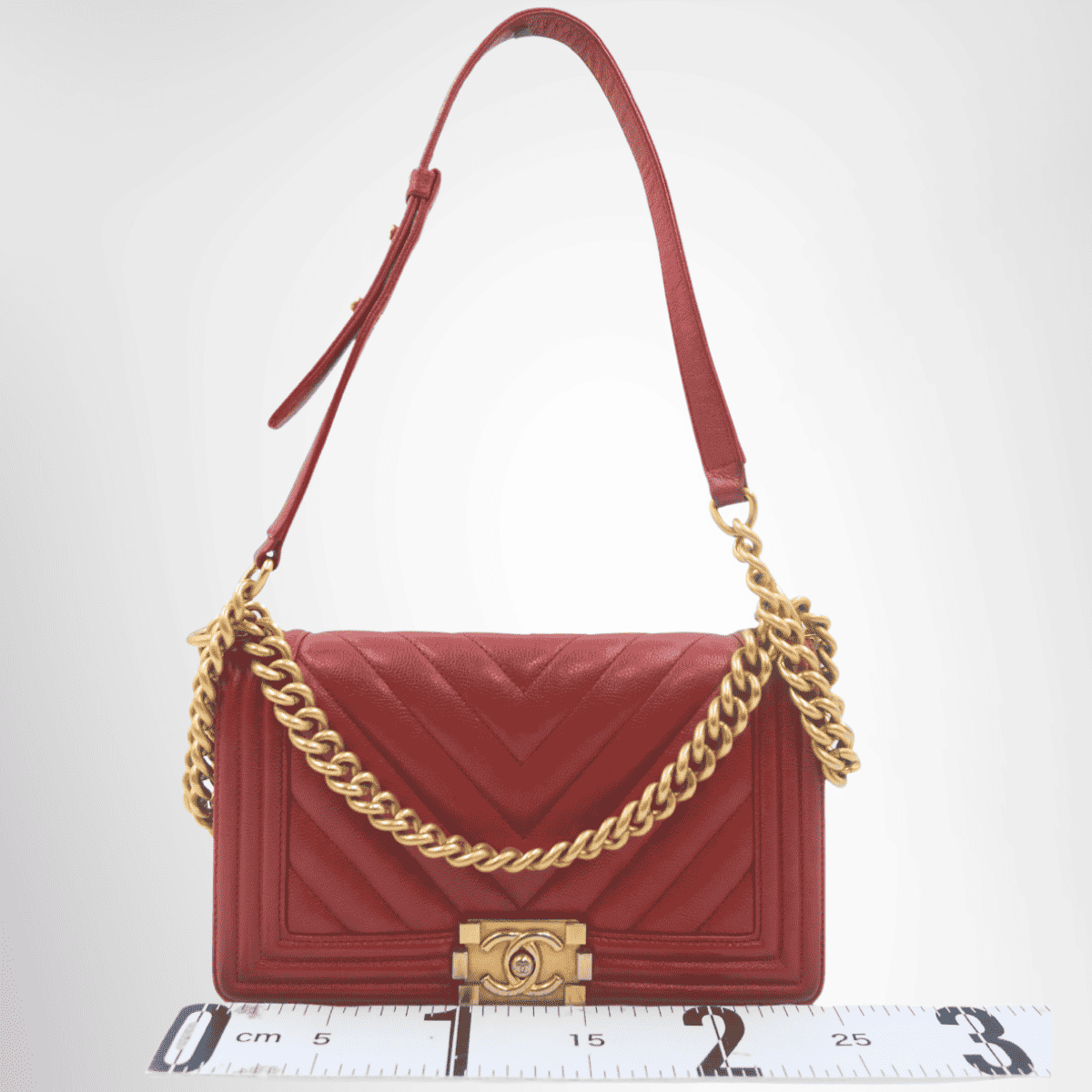 Chanel Chevron Boy Flap Bag – Pre-Owned Luxury Brand Bags – Antonio & Co Front View
