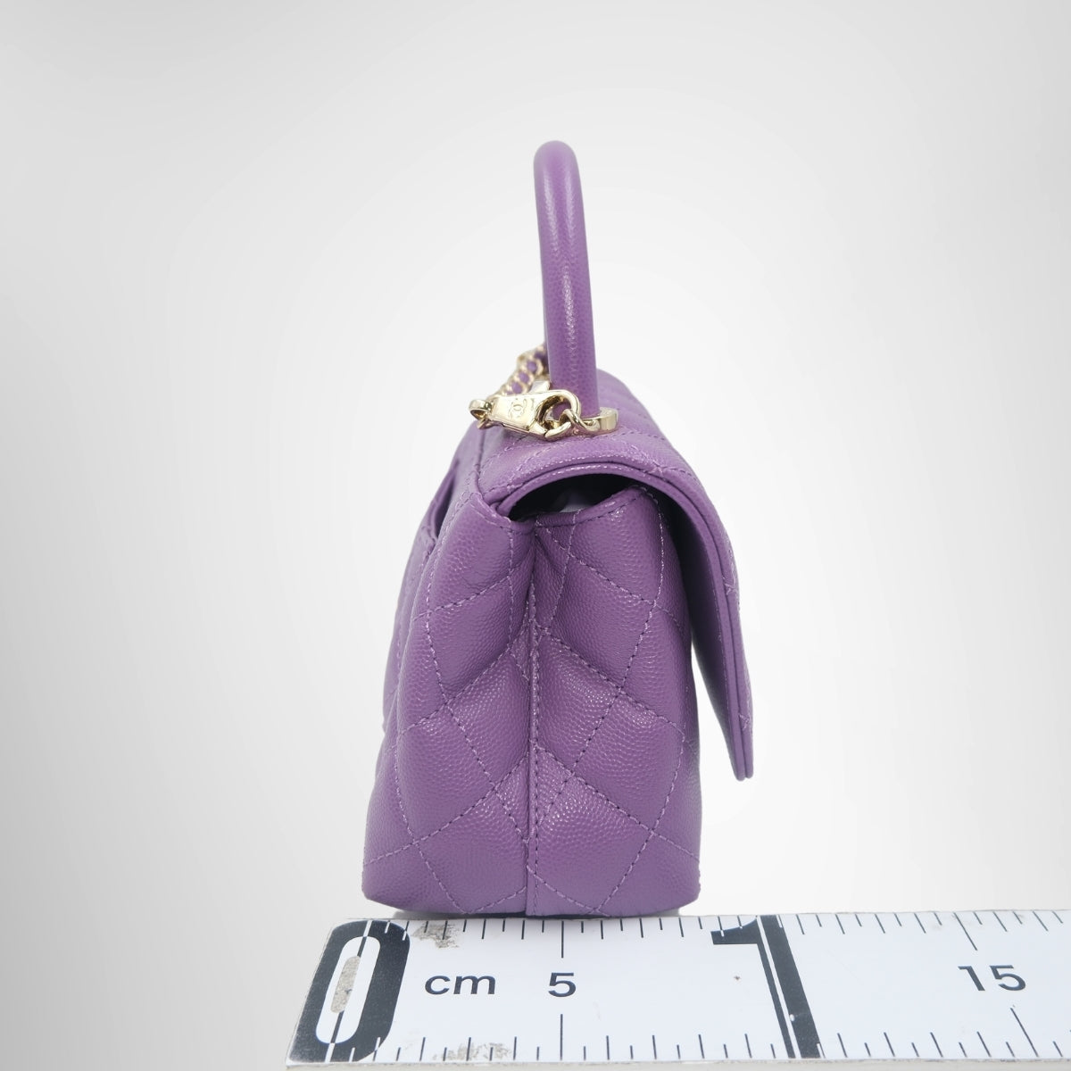 Chanel Coco Handle Bag – Pre-Owned Luxury Brand Bag Front – Antonio & Co Side View 