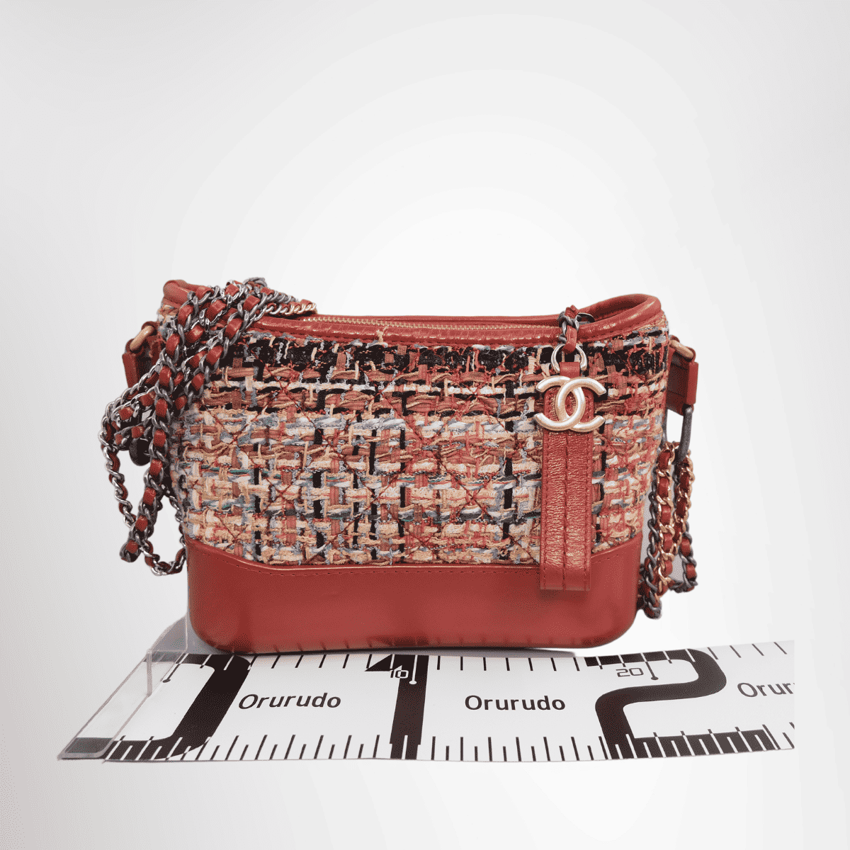 Chanel Gabrielle Tweed Red Shoulder Bag