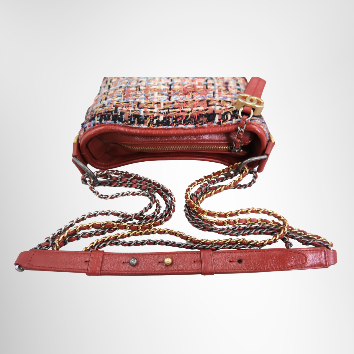 Chanel Gabrielle Tweed Red Shoulder Bag