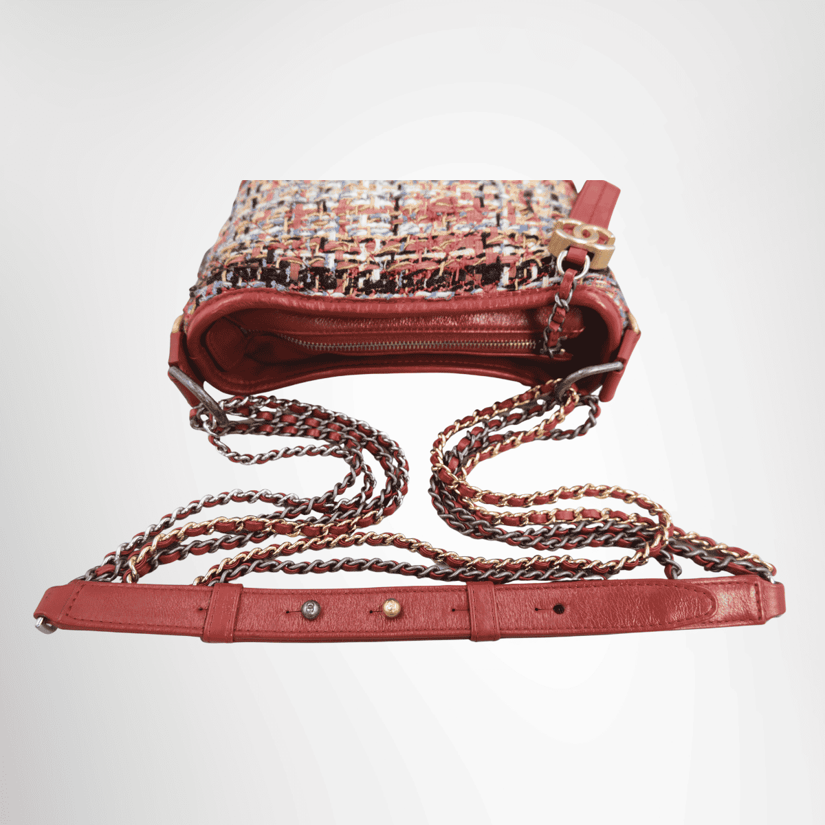Chanel Gabrielle Tweed Red Shoulder Bag