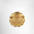 Chanel 1980-1990 CC Gold Plated Flower Coin Brooch – Pre-Owned Luxury Accessories – Antonio & Co Back View 