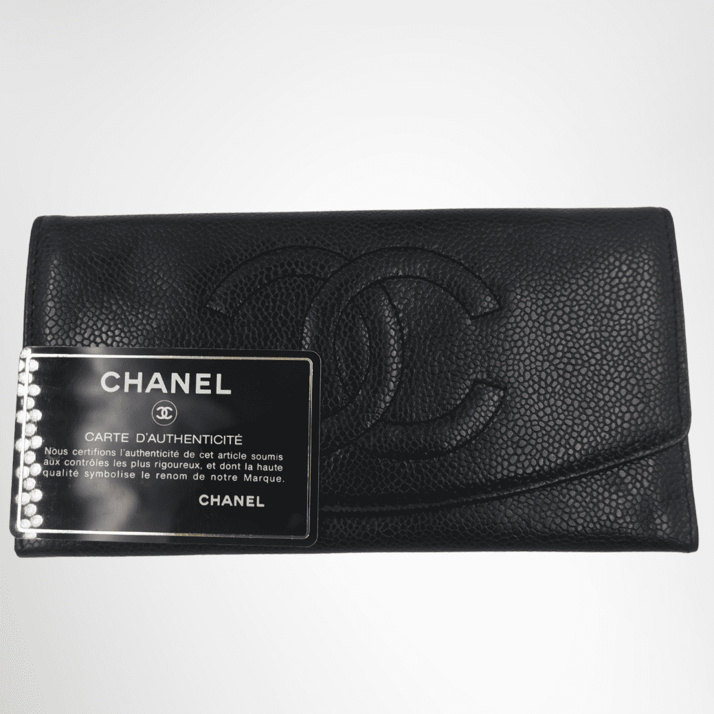 Chanel Timeless CC Caviar Long Flap Wallet – Pre-Owned Luxury Brand Bags – Antonio & Co Authentication Card