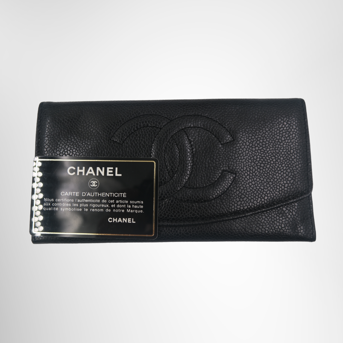 Chanel Timeless CC Caviar Long Flap Wallet – Pre-Owned Luxury Brand Bags – Antonio & Co Authentication Card