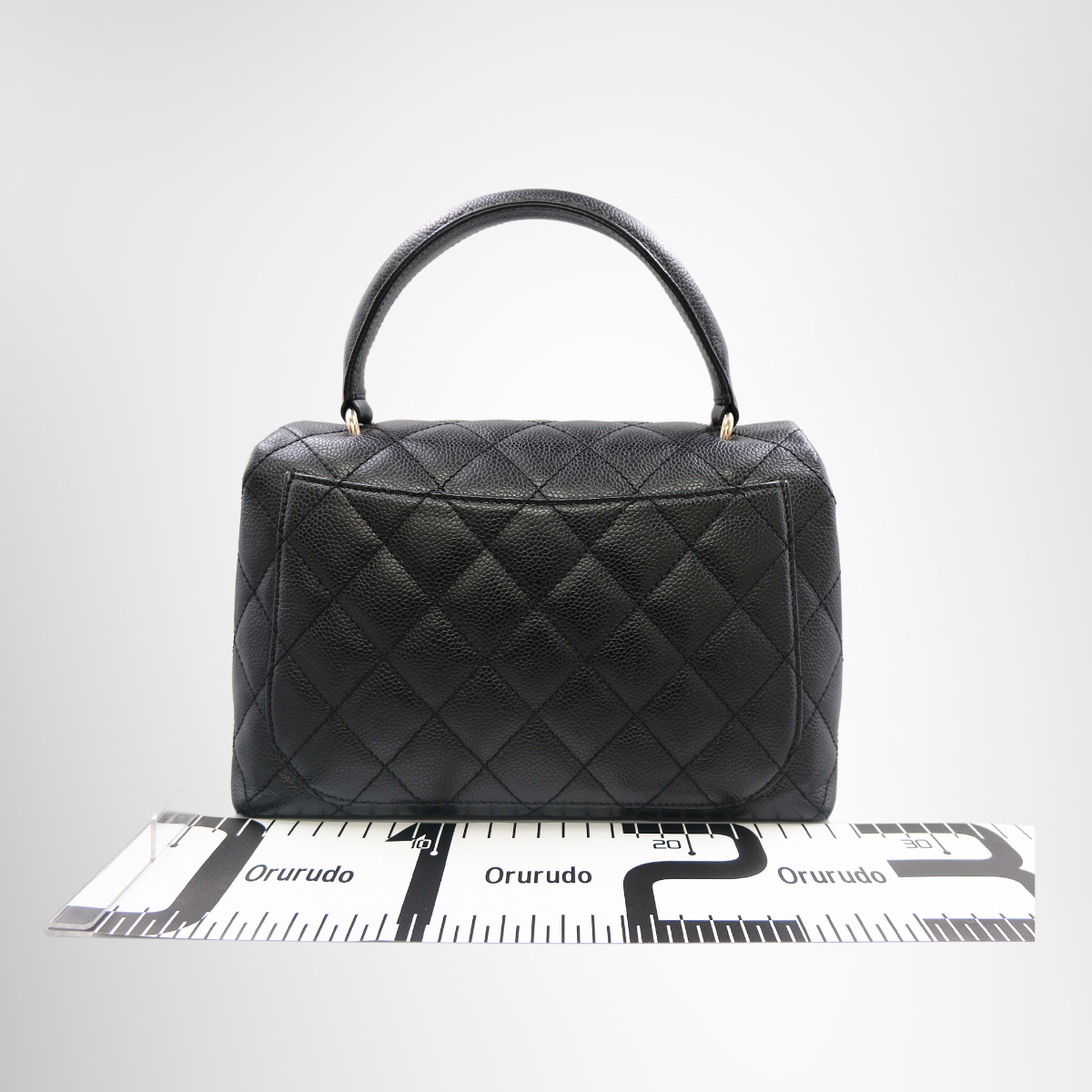 Chanel Vintage Top Handle Flap Bag Silver Hardware