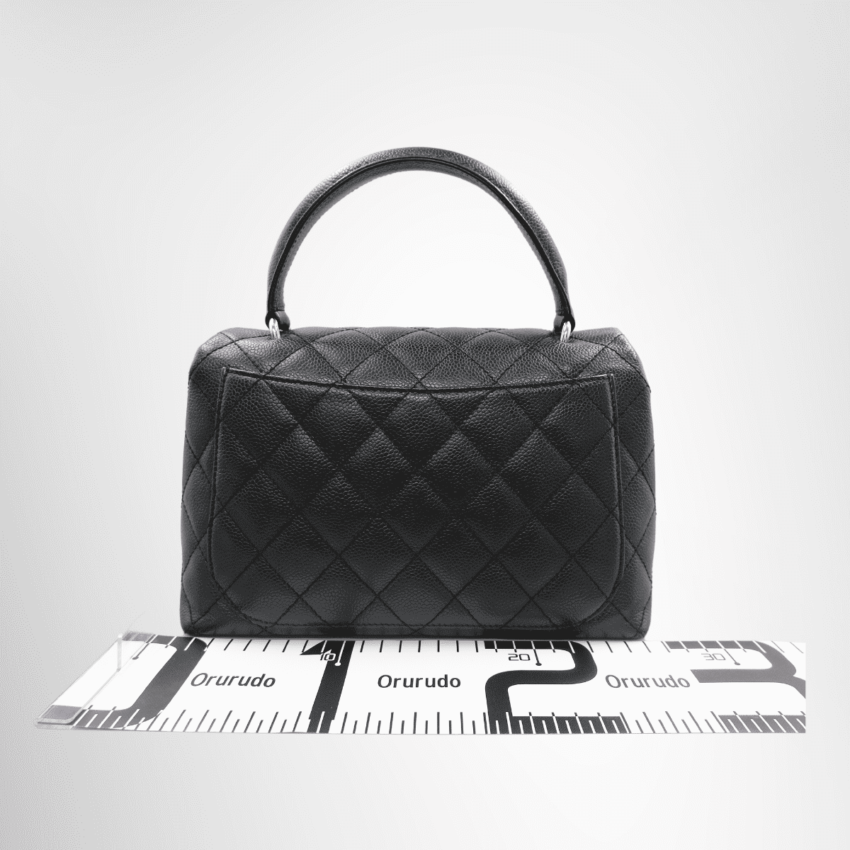 Chanel Vintage Top Handle Flap Bag Silver Hardware