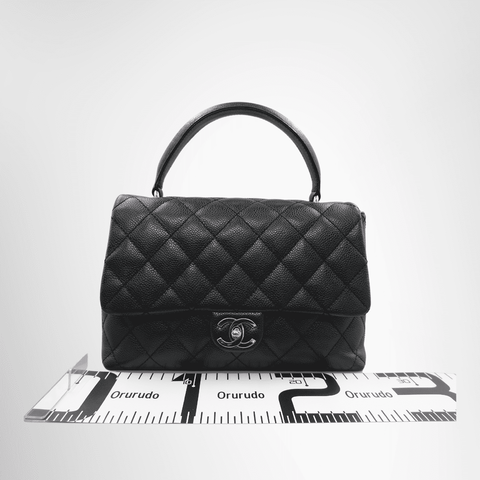 Chanel Vintage Top Handle Flap Bag Silver Hardware