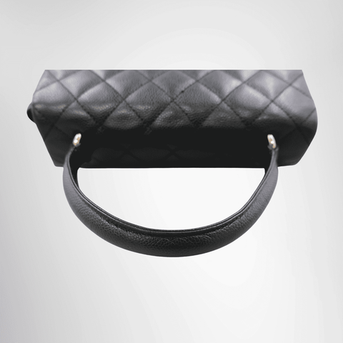 Chanel Vintage Top Handle Flap Bag Silver Hardware