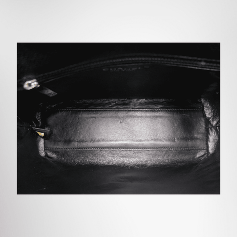 Chanel Vintage Top Handle Flap Bag Silver Hardware