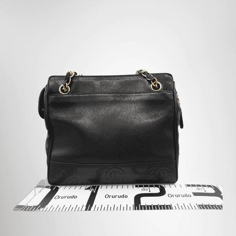 Chanel Vintage Triple CC Caviar Tote Bag