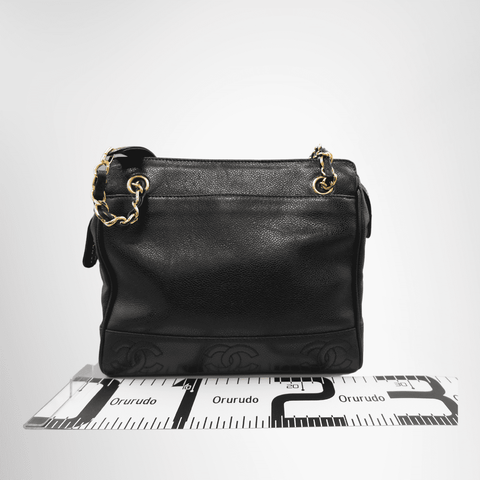 Chanel Vintage Triple CC Caviar Tote Bag