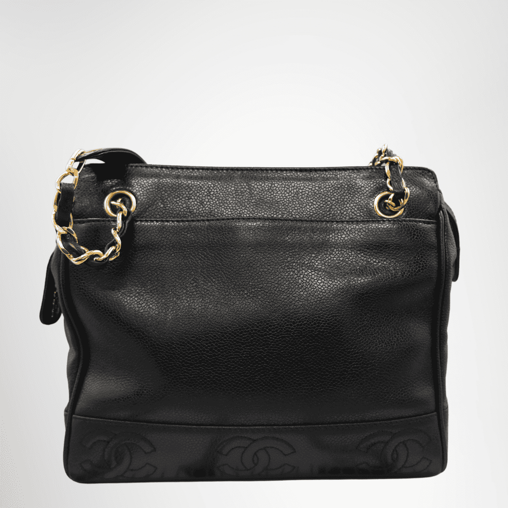 Chanel Vintage Triple CC Caviar Tote Bag