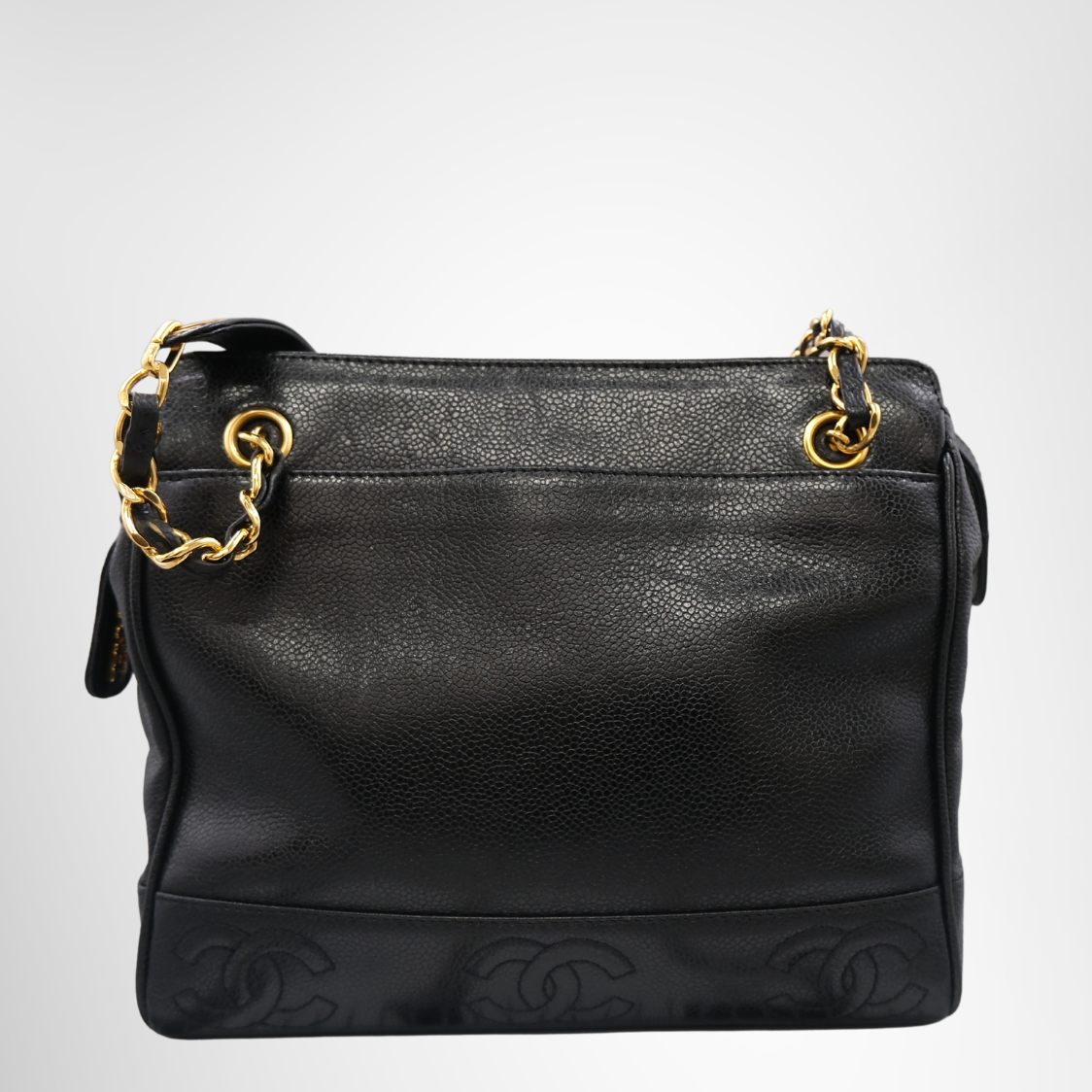 Vintage Triple CC Caviar Tote Bag