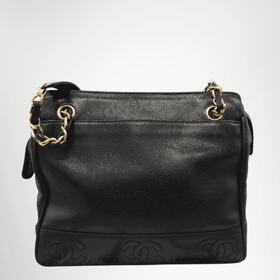 Chanel Vintage Triple CC Caviar Tote Bag