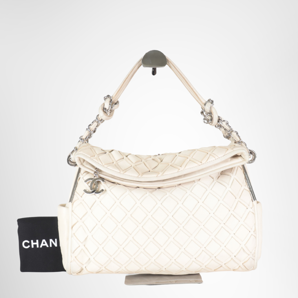 Chanel Lambskin Braided Chain Shoulder Bag – Ivory