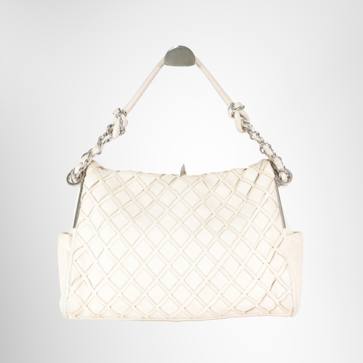 Chanel Lambskin Braided Chain Shoulder Bag – Ivory