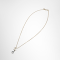 Chanel CC Logo Marble Patterned Pearl Drop Necklace – Pre-Owned Luxury Accessory – Antonio & Co – Side VIew
