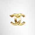 Chanel CC Logo Studded Clear Rhinestone Brooch – Pre-Owned Luxury Accessory – Antonio & Co –Back View