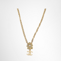 Chanel Flower Motif Rhinestone CC Logo Charm Necklace – Pre-Owned Luxury Accessory – Antonio & Co – Front Page