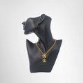 Chanel Flower Motif Rhinestone CC Logo Charm Necklace – Pre-Owned Luxury Accessory – Antonio & Co – Front VIew