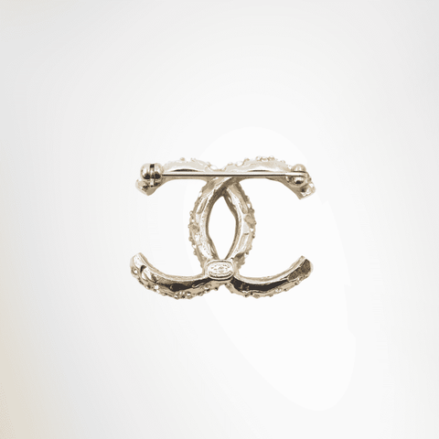 Chanel Interlocking CC Logo Crystal Embellishments Brooch