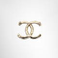 Chanel Interlocking CC Logo Crystal Embellishments Brooch – Pre-Owned Luxury Accessory – Antonio & Co –Back VIew