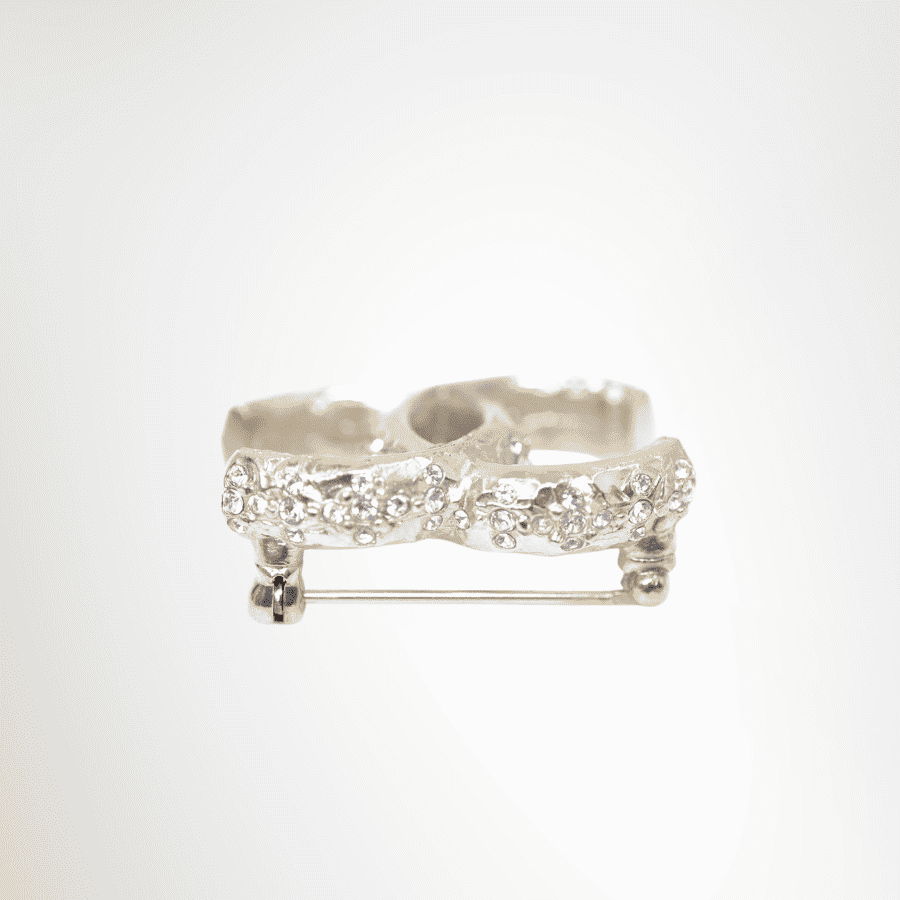 Chanel Interlocking CC Logo Crystal Embellishments Brooch