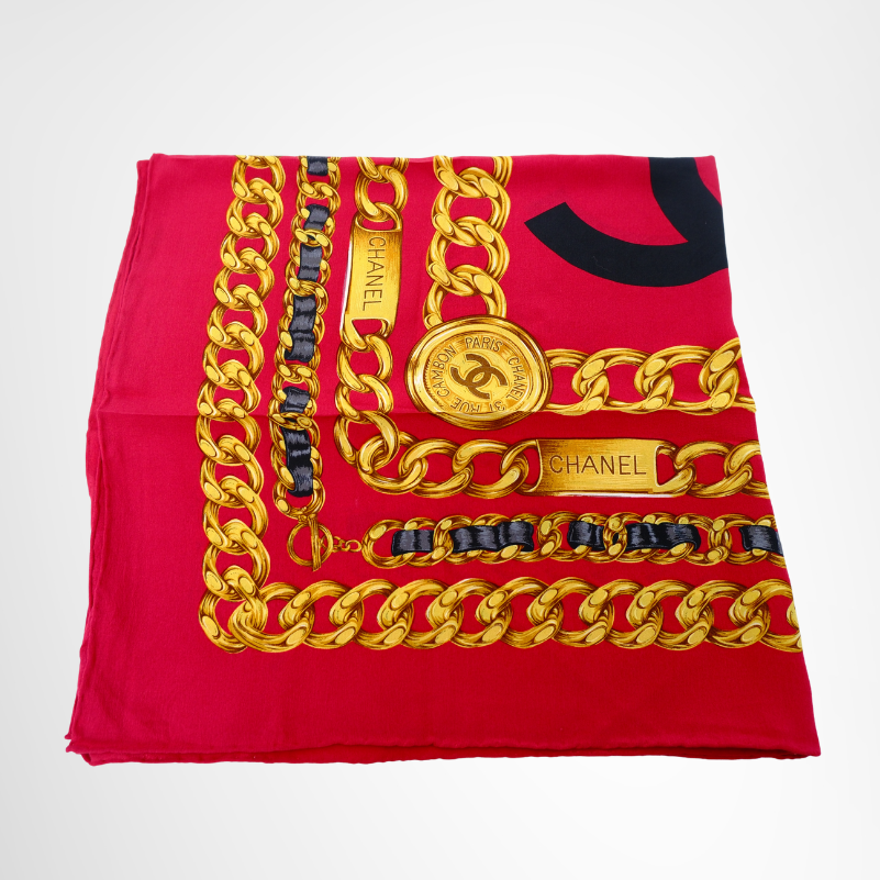 Chanel Preowned Luxury 31 Rue Cambon Paris Silk Scarf Folded View2 - Antonio & Co.