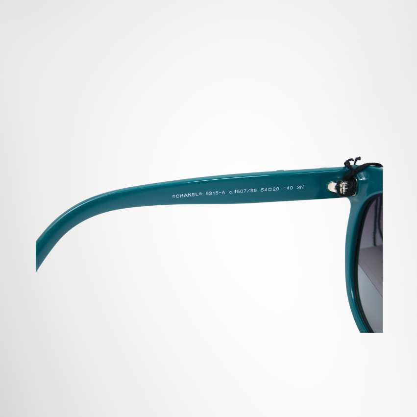 Chanel Preowned Luxury 5315 Green Cat Eye Sunglasses Inside View2 - Antonio & Co.