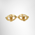 Chanel Preowned Luxury 93A Gold Plated Circular Clip-On Earrings Accessories Back Side View - Antonio & Co.