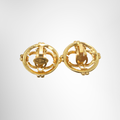 Chanel Preowned Luxury 93A Gold Plated Circular Clip-On Earrings Accessories Back View - Antonio & Co.