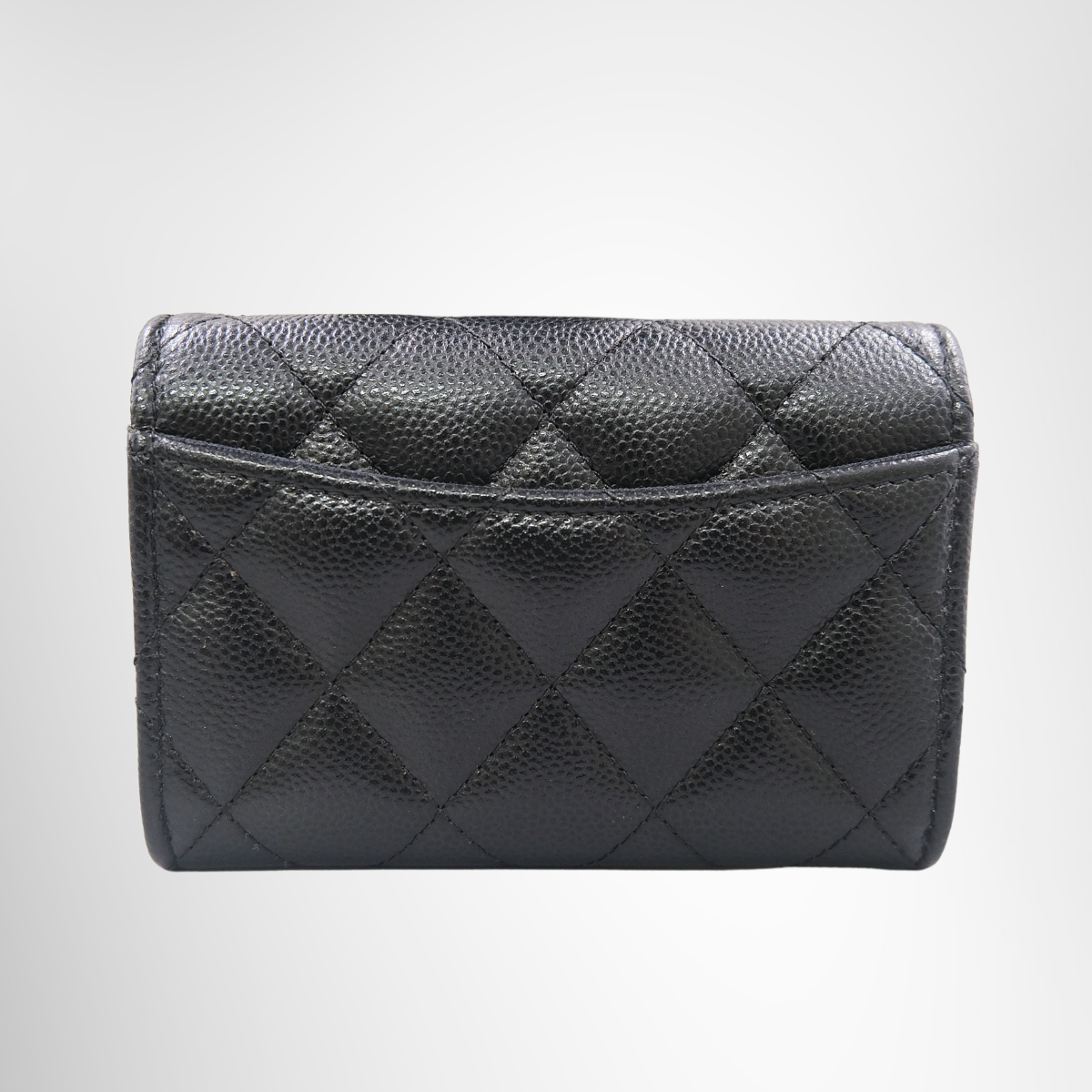 Chanel Caviar Quilted Flap Card Holder Wallet Black
