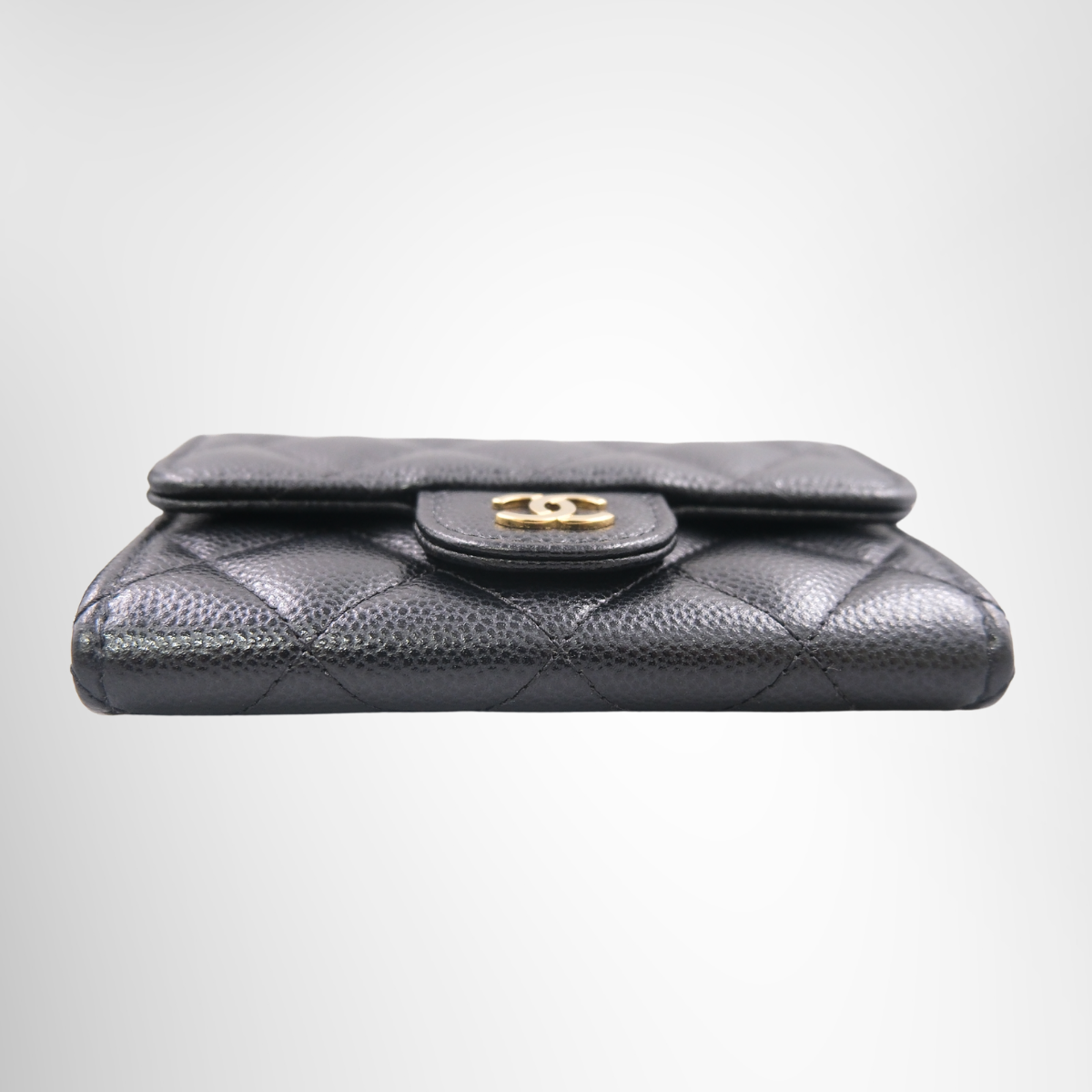 Chanel Caviar Quilted Flap Card Holder Wallet Black