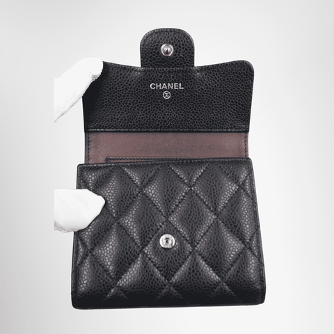 Chanel Classic Small Flap Wallet in Black Caviar Leather