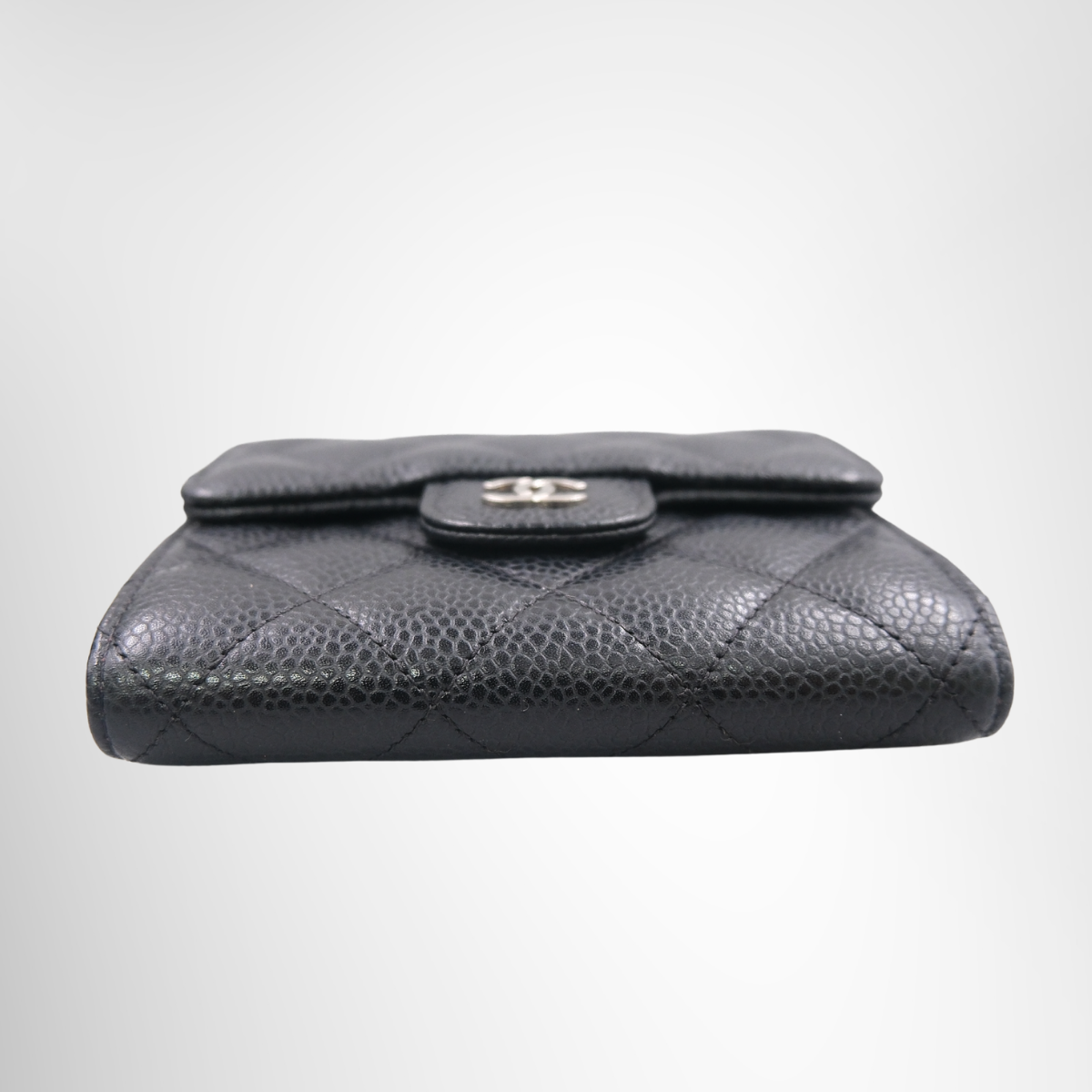 Chanel Caviar Quilted Flap Card Holder Wallet Black
