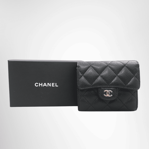Chanel Classic Small Flap Wallet in Black Caviar Leather