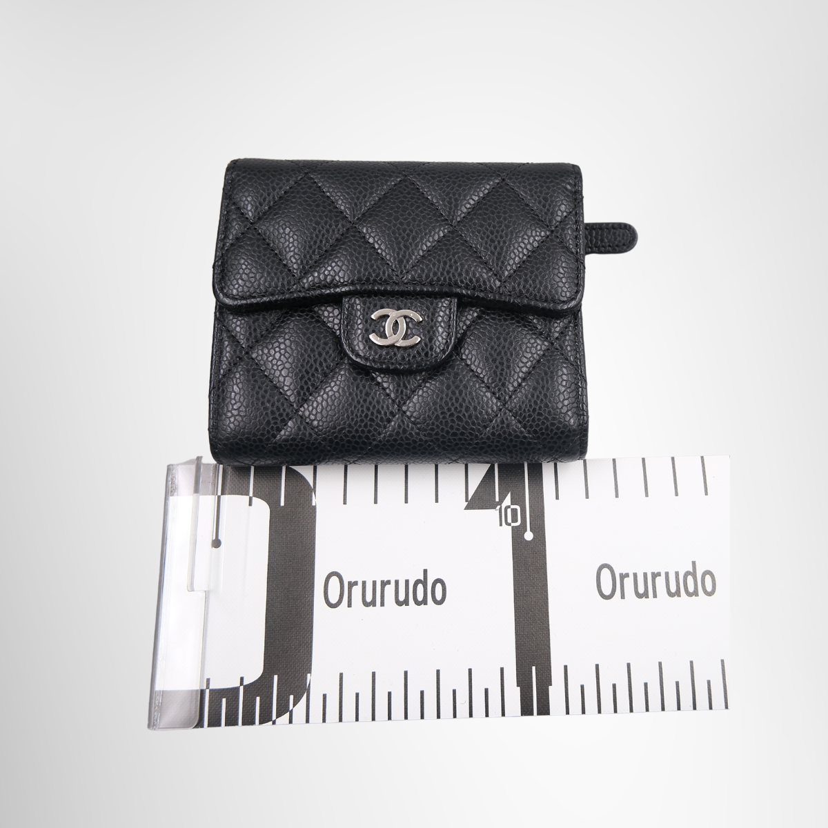 Chanel Caviar Quilted Flap Card Holder Wallet Black